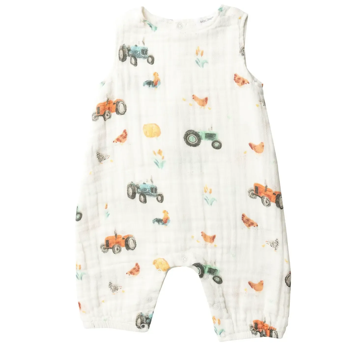 Sleeveless Shortie Romper Tractors | Angel Dear