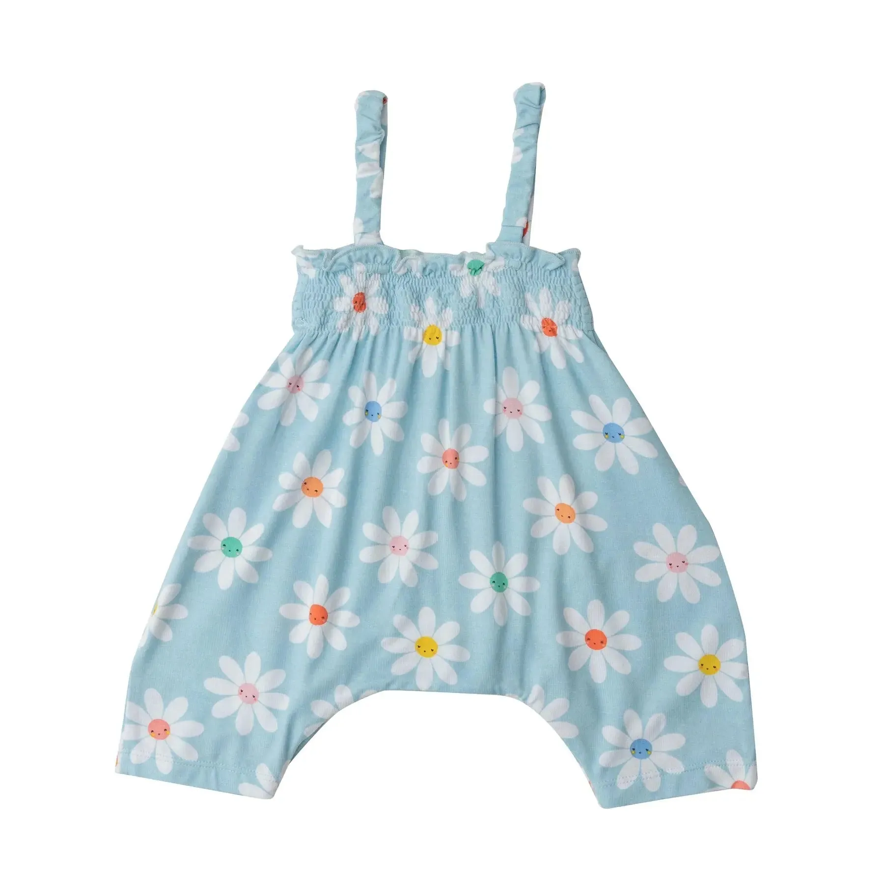 Smocked Romper - Daisy Faces | Angel Dear