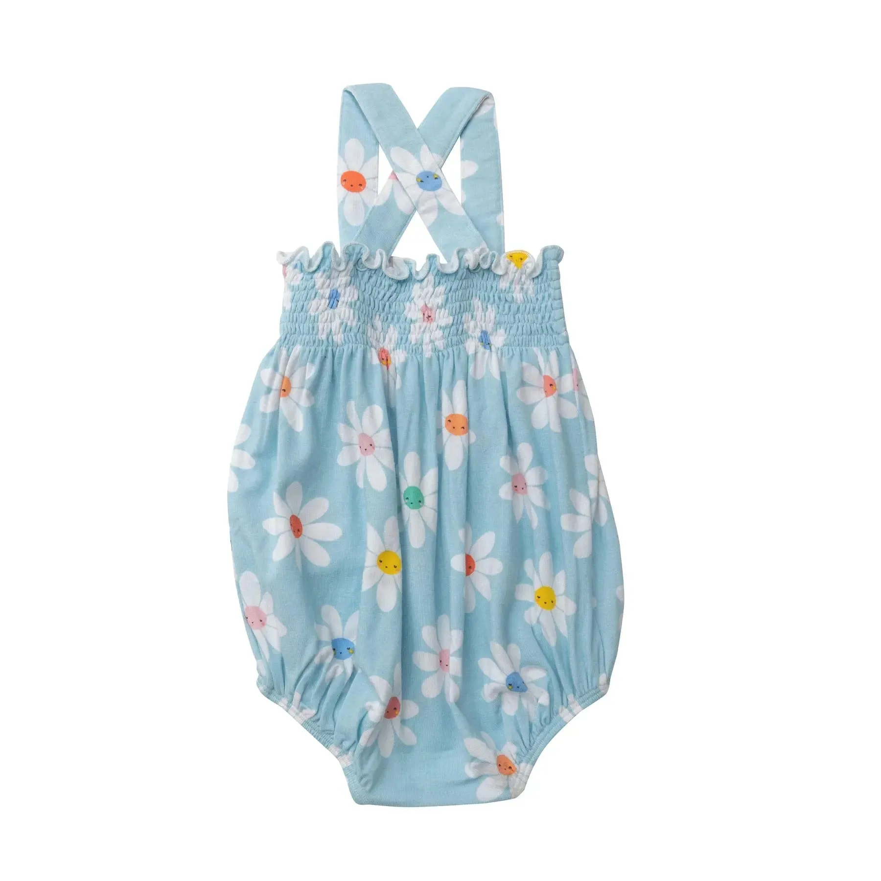 Smocked Sunsuit - Daisy Faces | Angel Dear