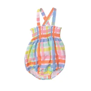 Smocked Sunsuit - Multicolor Plaid | Angel Dear
