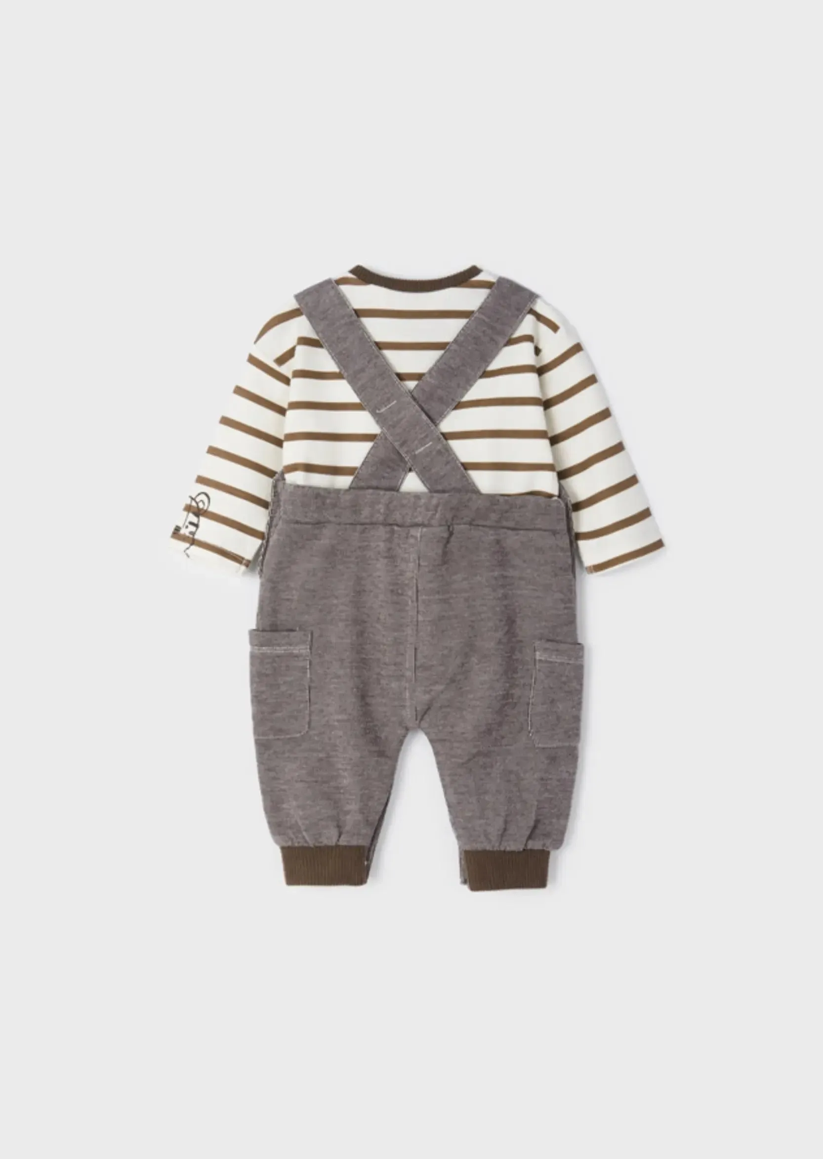 Soft Knitted Chocolate Fleece Romper Set | Mayoral