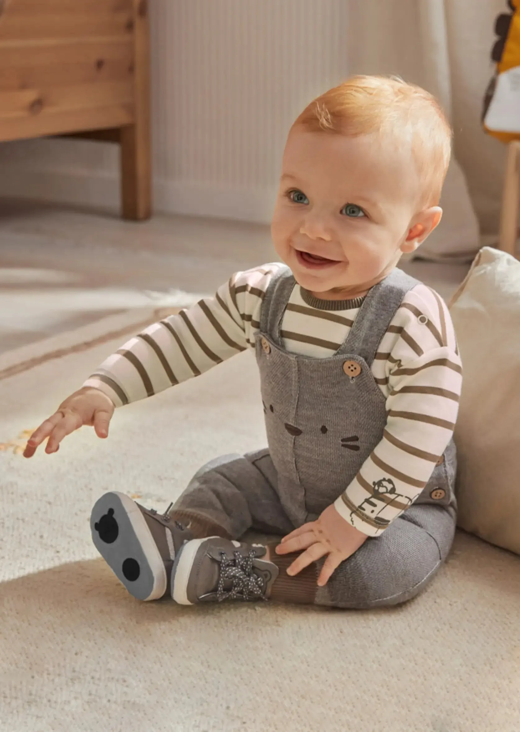Soft Knitted Chocolate Fleece Romper Set | Mayoral