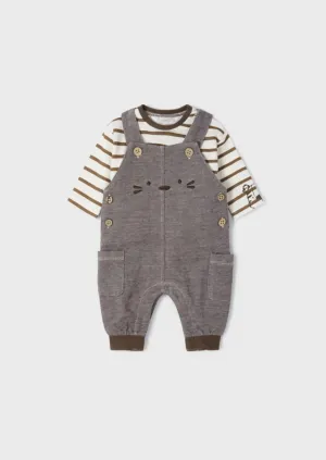 Soft Knitted Chocolate Fleece Romper Set | Mayoral