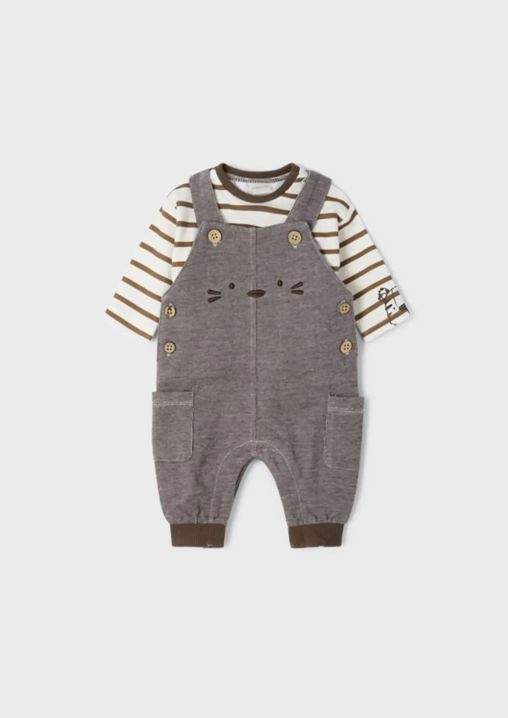 Soft Knitted Chocolate Fleece Romper Set | Mayoral