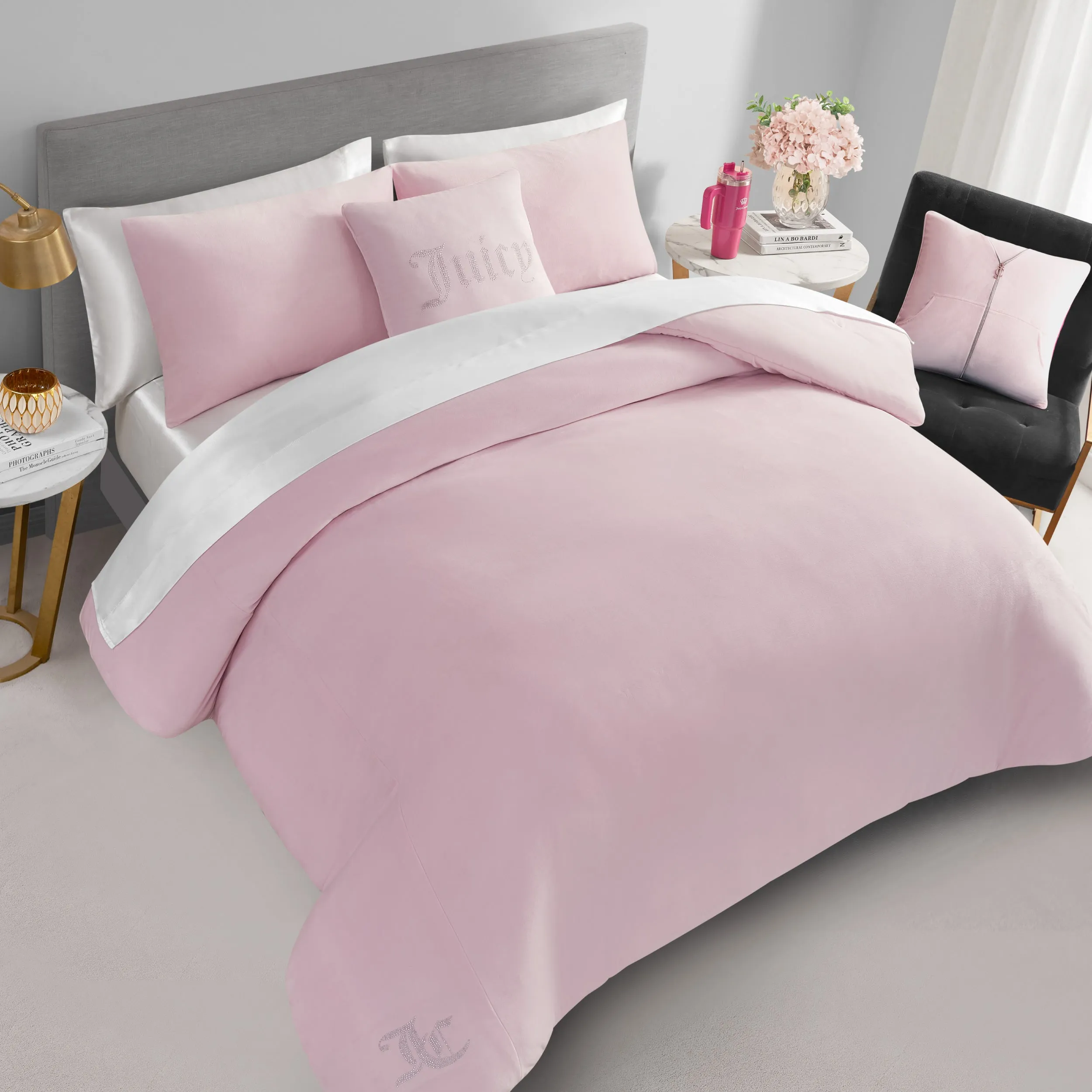 Solid Velour Comforter Set Juicy Couture