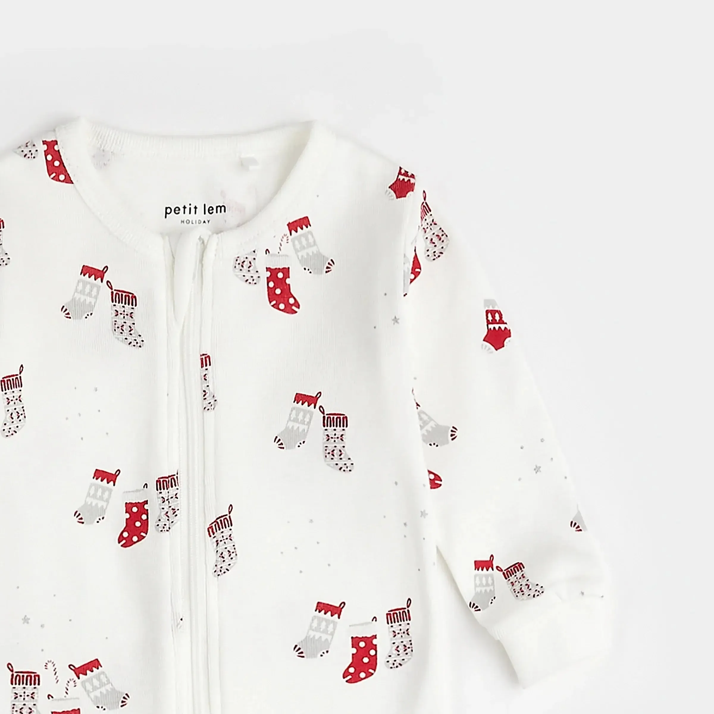 Stockings Print on Off-White Sleeper | Petit Lem
