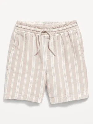 Striped Linen-Blend Drawstring Pull-On Shorts for Toddler Boys