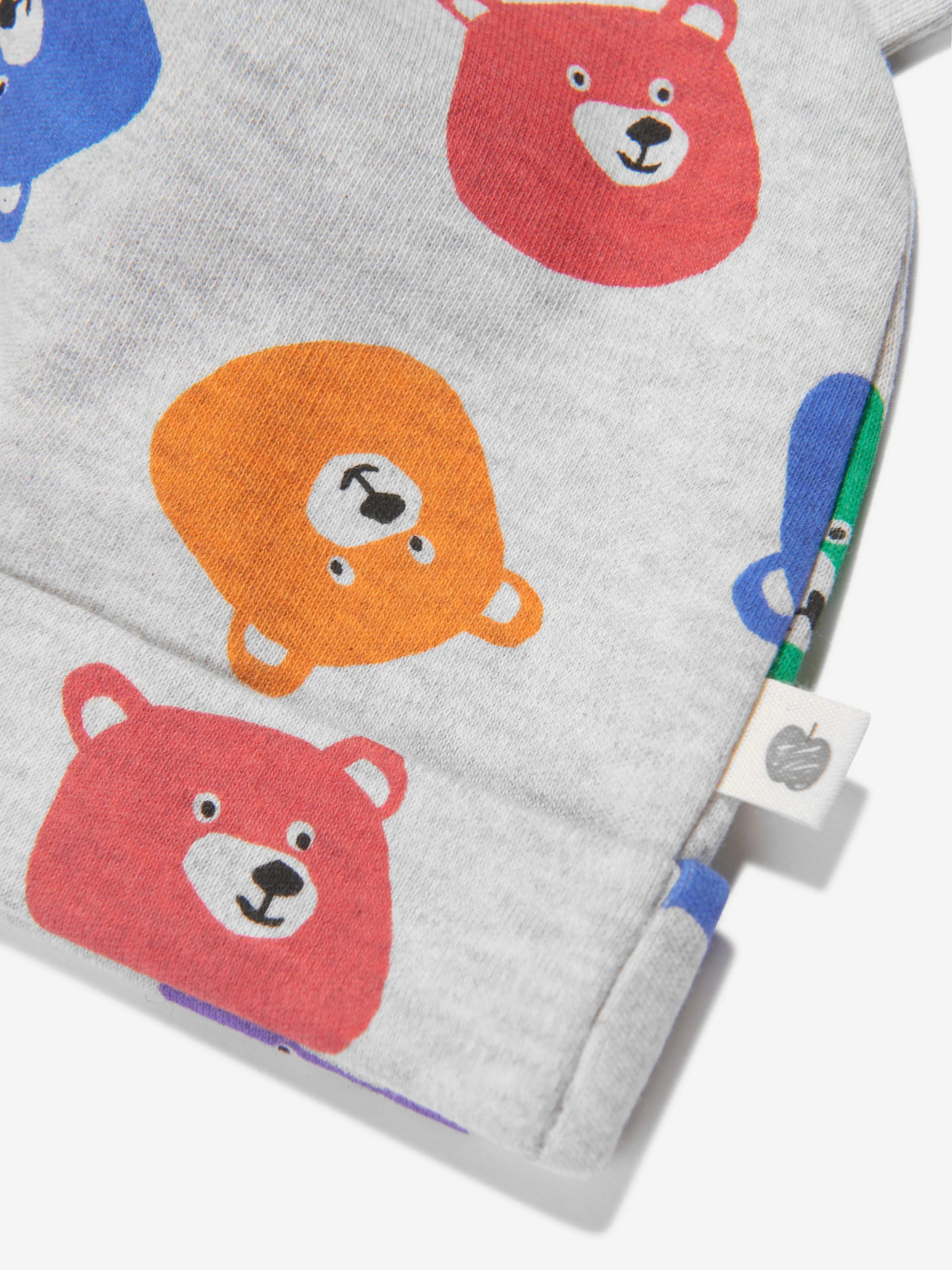 The Bonnie Mob Baby Bears Print Hat With Ears in Multicolour