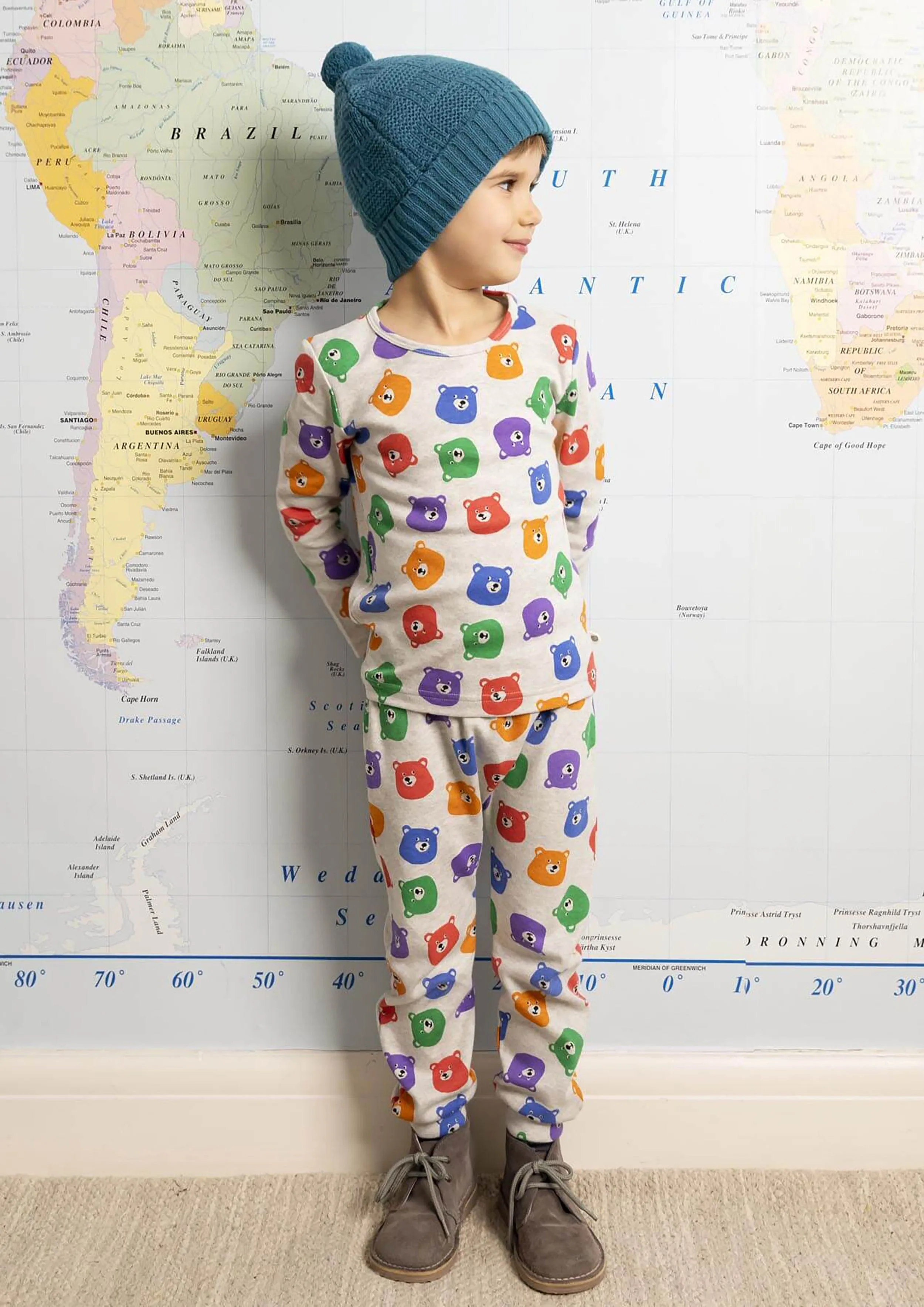 The Bonnie Mob Kids Long Sleeve Bears T-Shirt in Multicolour