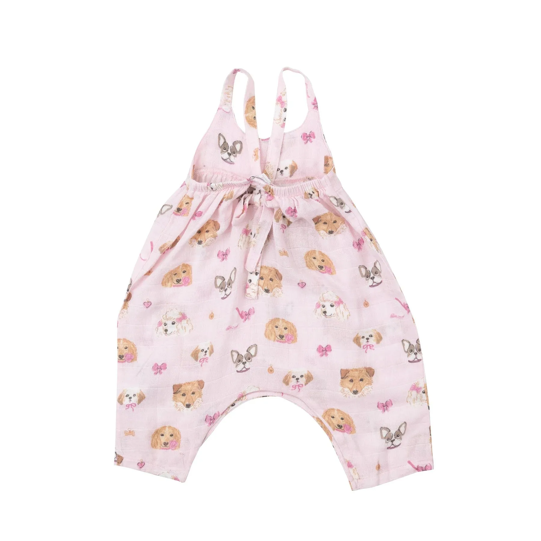 Tie Back Romper - Pretty Puppy Faces | Angel Dear
