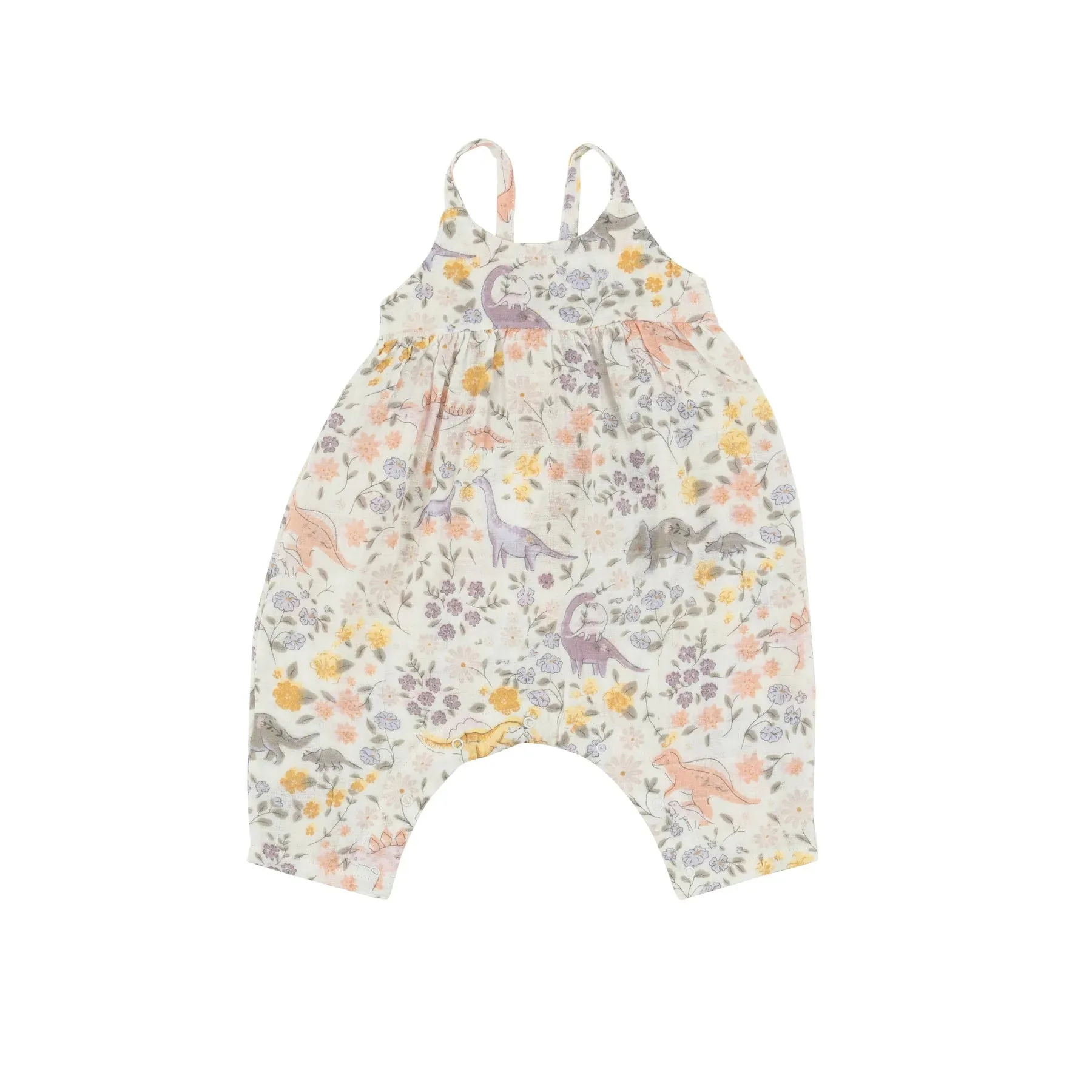 Tie Back Romper - Sweet Floral Dino | Angel Dear