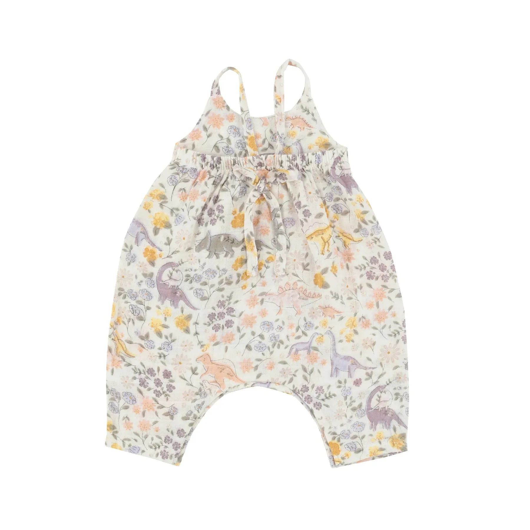 Tie Back Romper - Sweet Floral Dino | Angel Dear