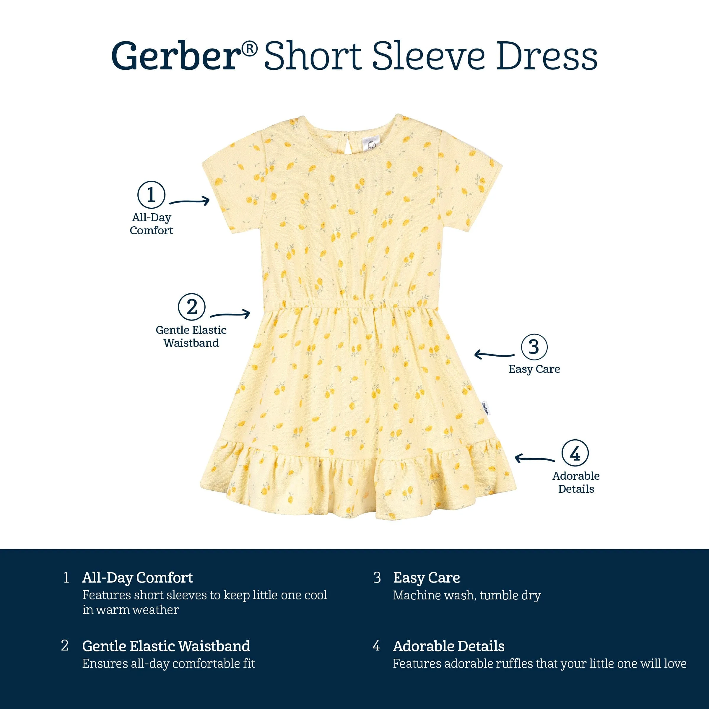 Toddler Girls Lemons Dress Gerber Childrenswea