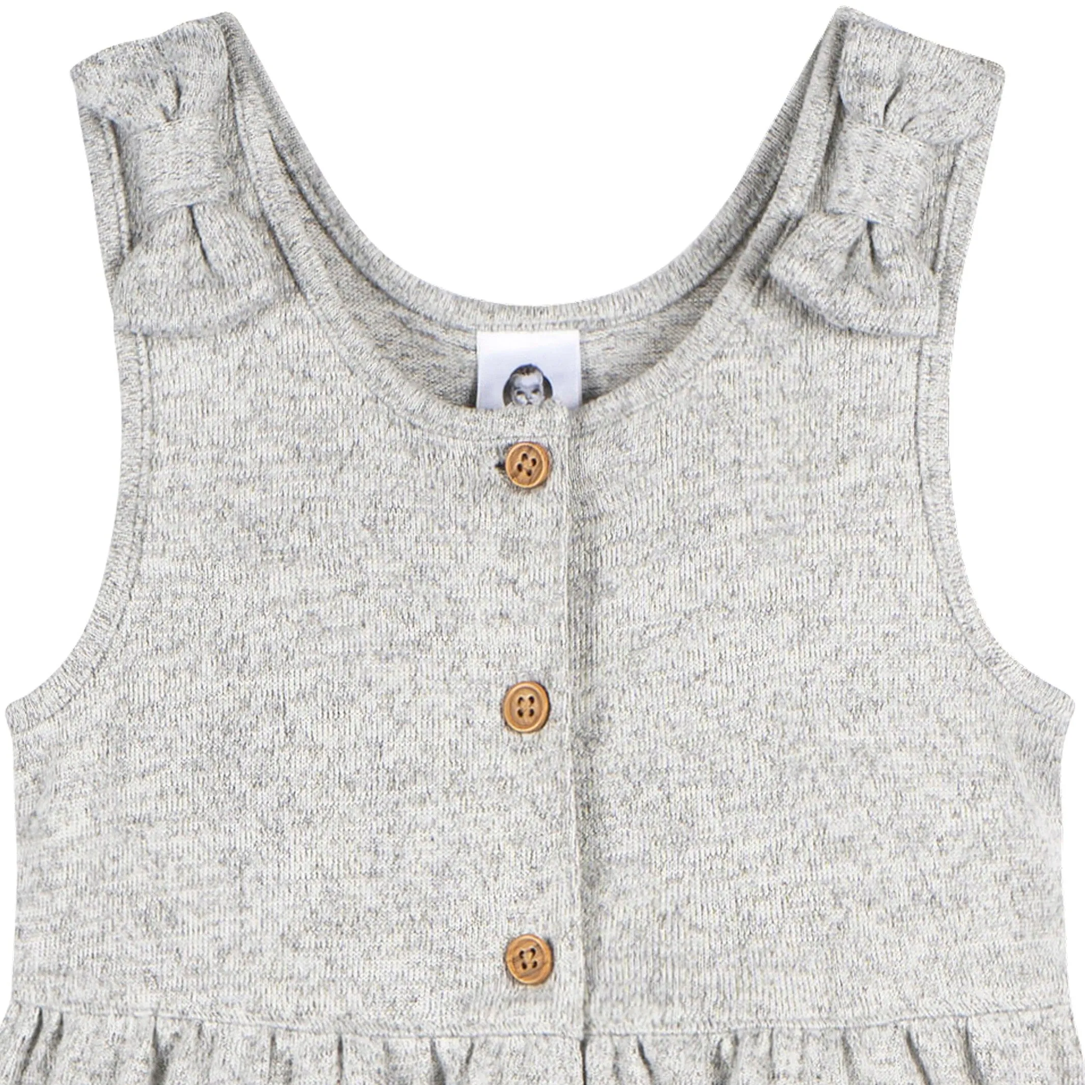 Toddler Girls Light Grey Heather Hacci Romper Gerber Childrenswea