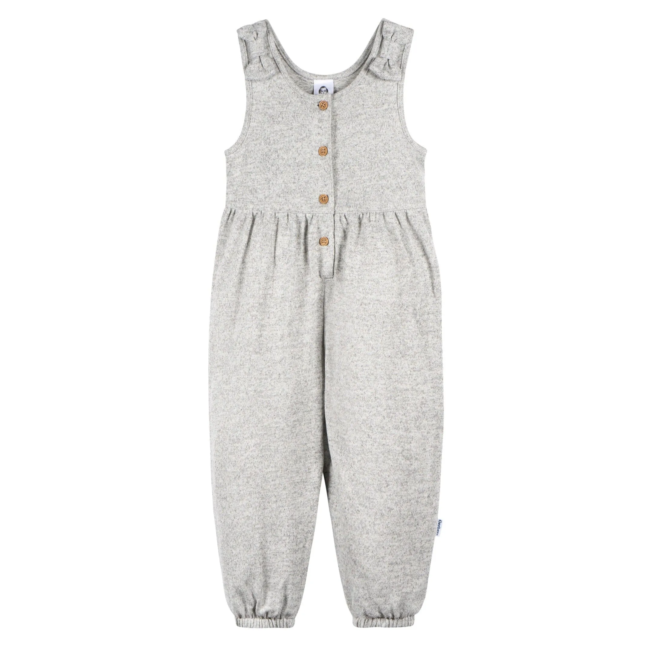 Toddler Girls Light Grey Heather Hacci Romper Gerber Childrenswea