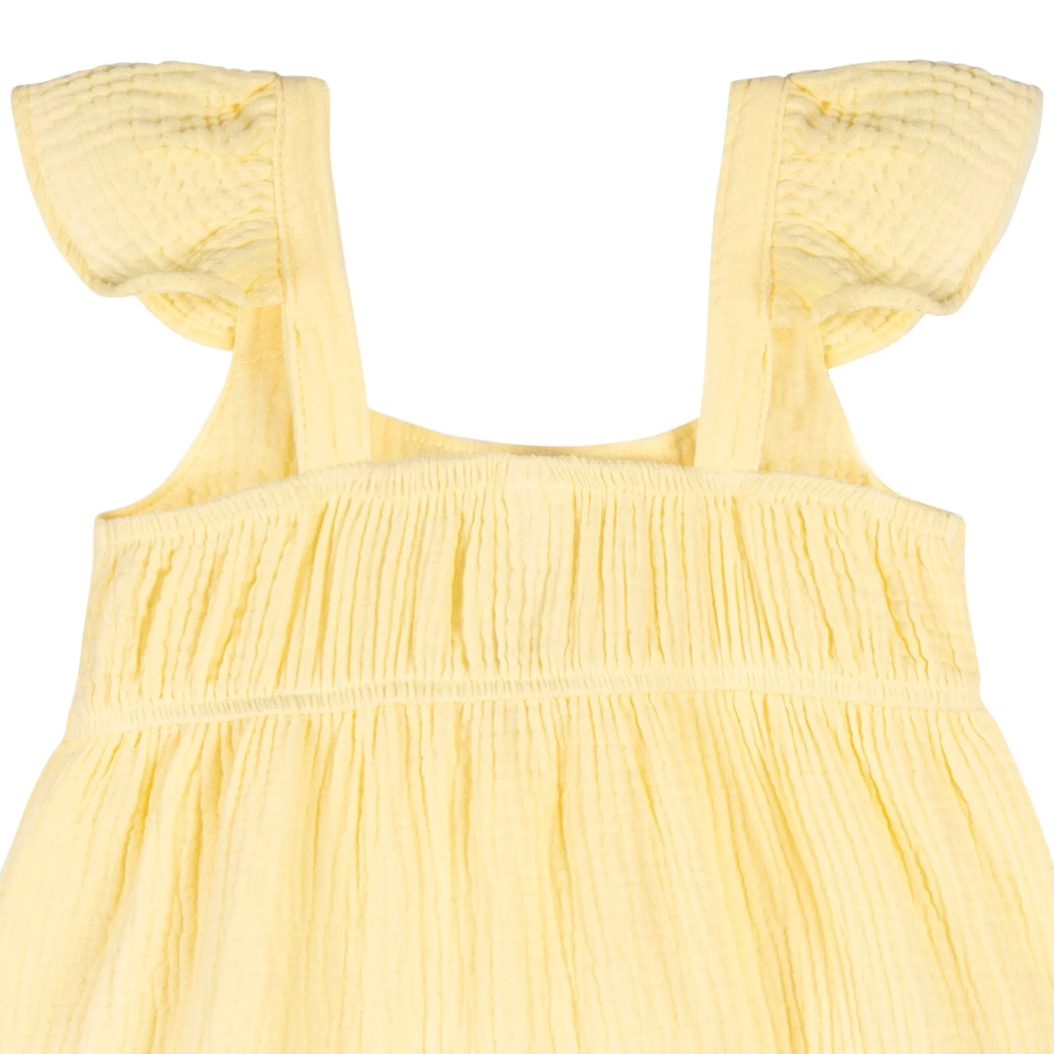 Toddler Girls Yellow Tiered Cotton Gauze Dress Gerber Childrenswea