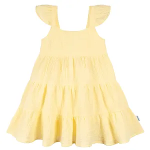 Toddler Girls Yellow Tiered Cotton Gauze Dress Gerber Childrenswea