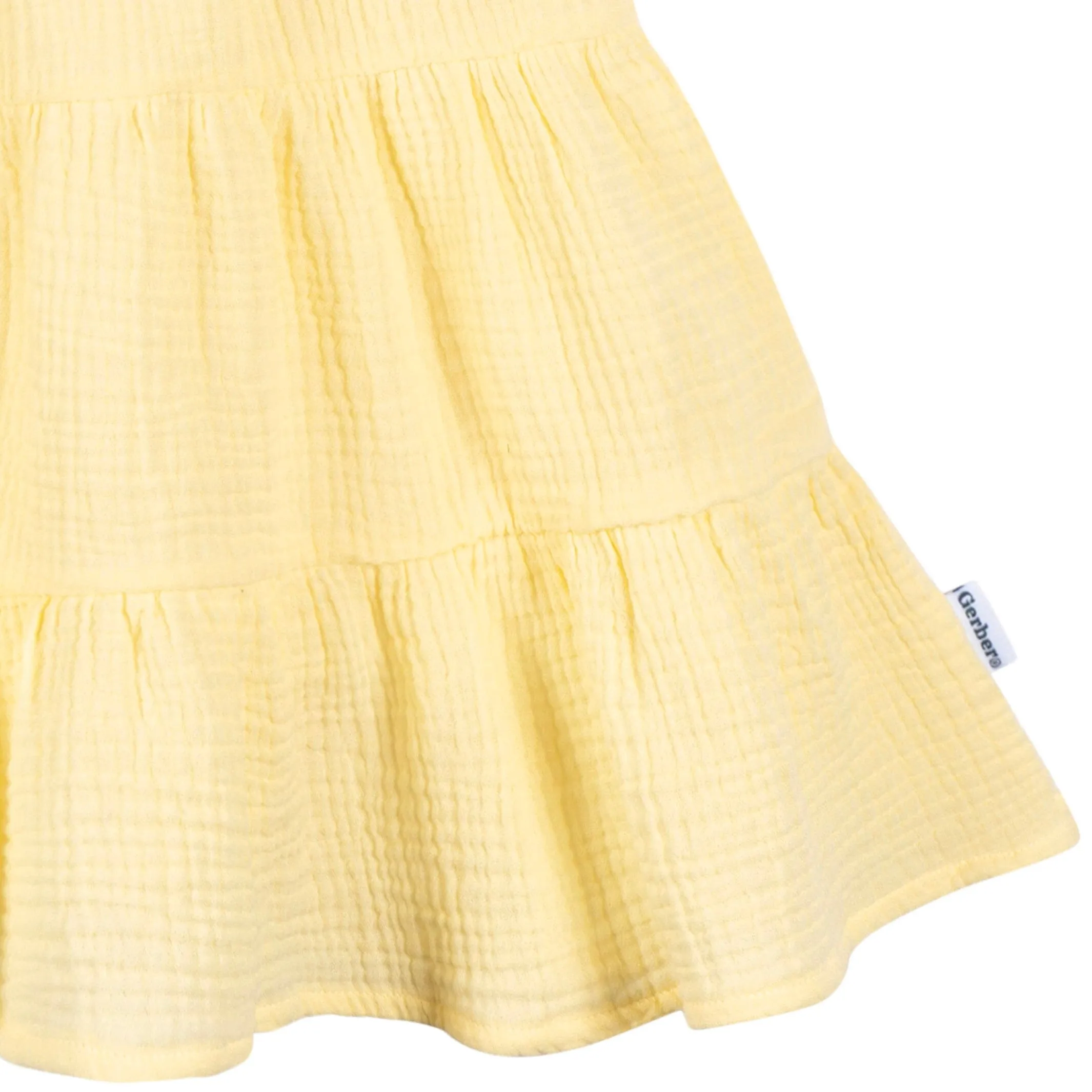 Toddler Girls Yellow Tiered Cotton Gauze Dress Gerber Childrenswea