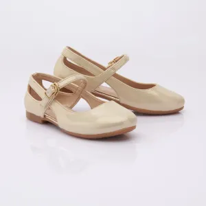 Toddler Gold Cut-Out Flats