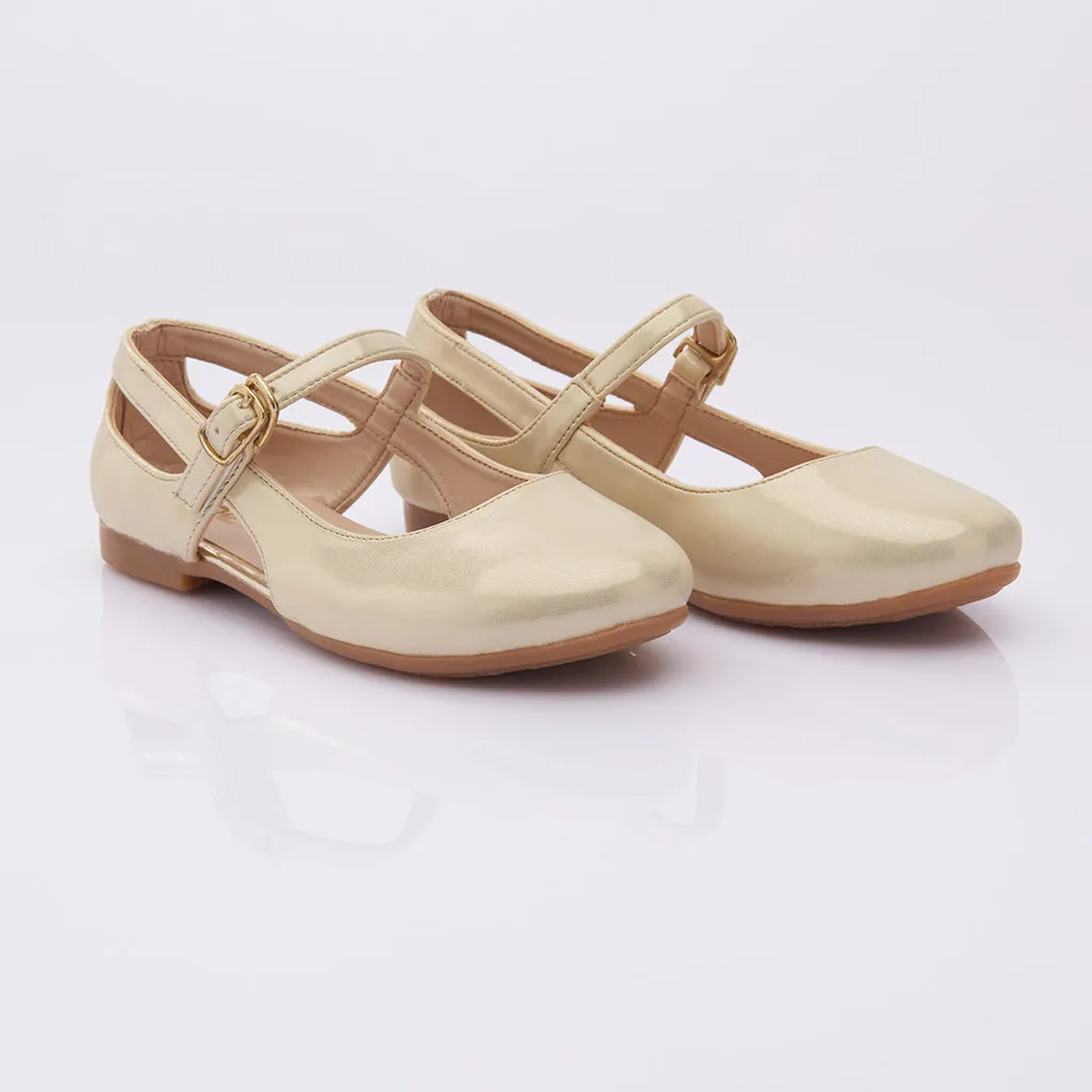 Toddler Gold Cut-Out Flats