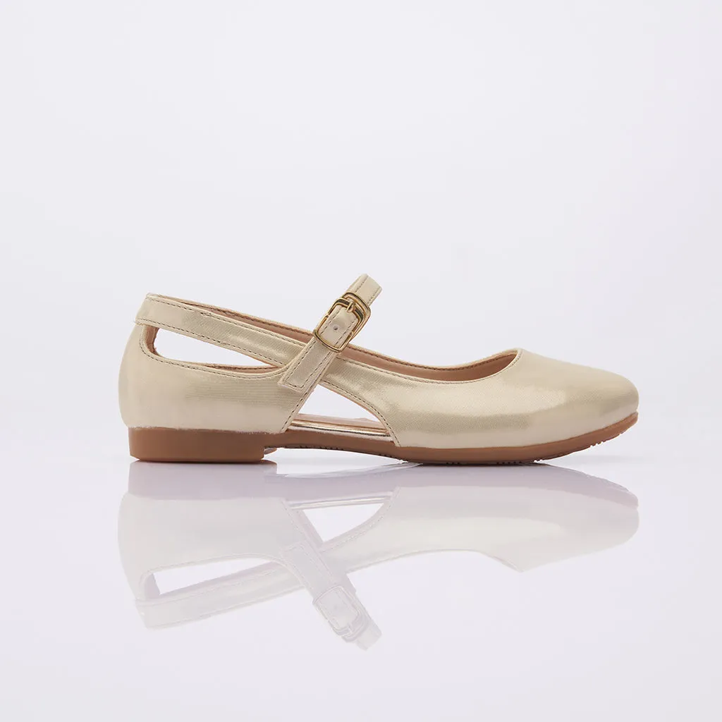 Toddler Gold Cut-Out Flats