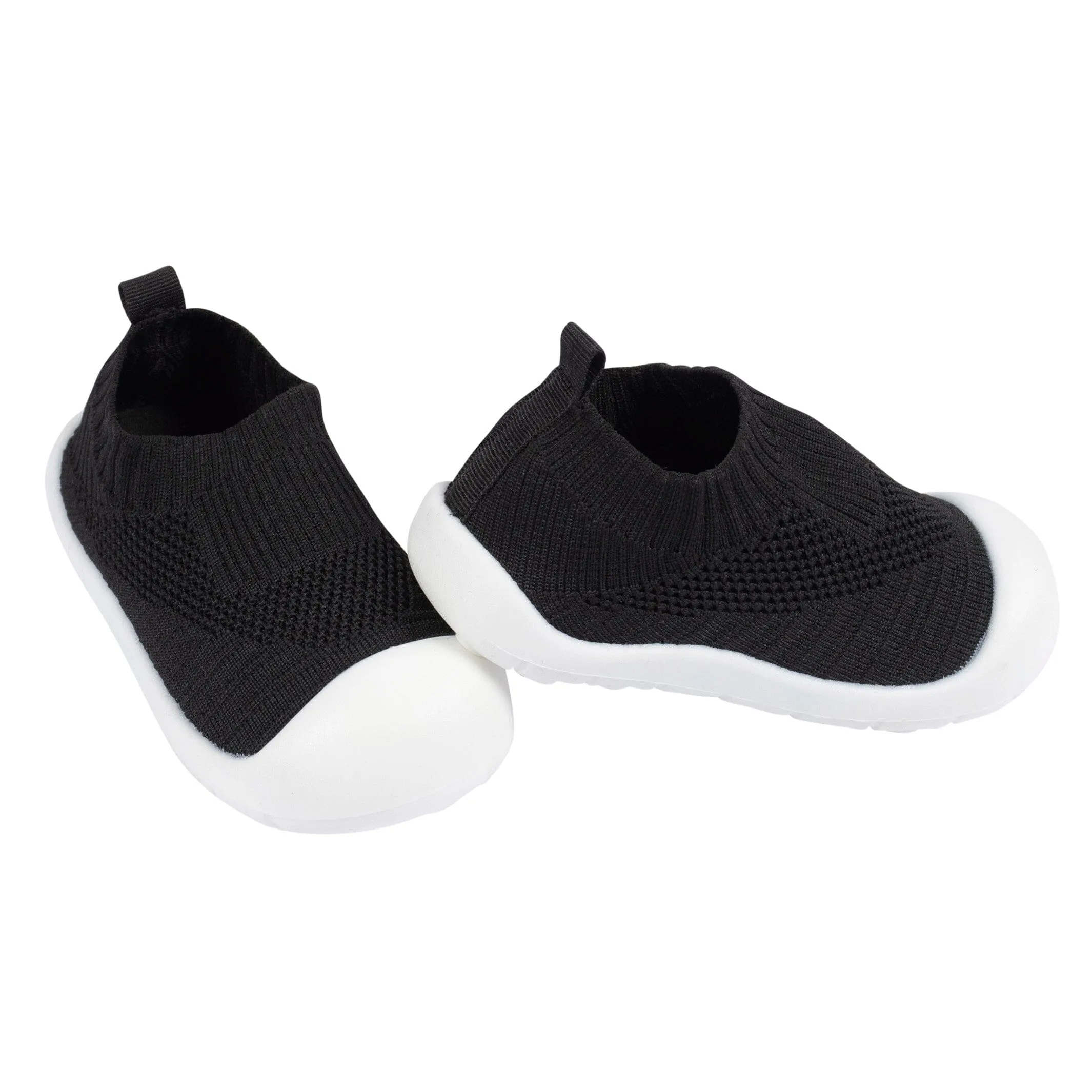 Toddler Neutral Black Stretchy Knit Slip-On Sneaker, US 11 Gerber Childrenswea