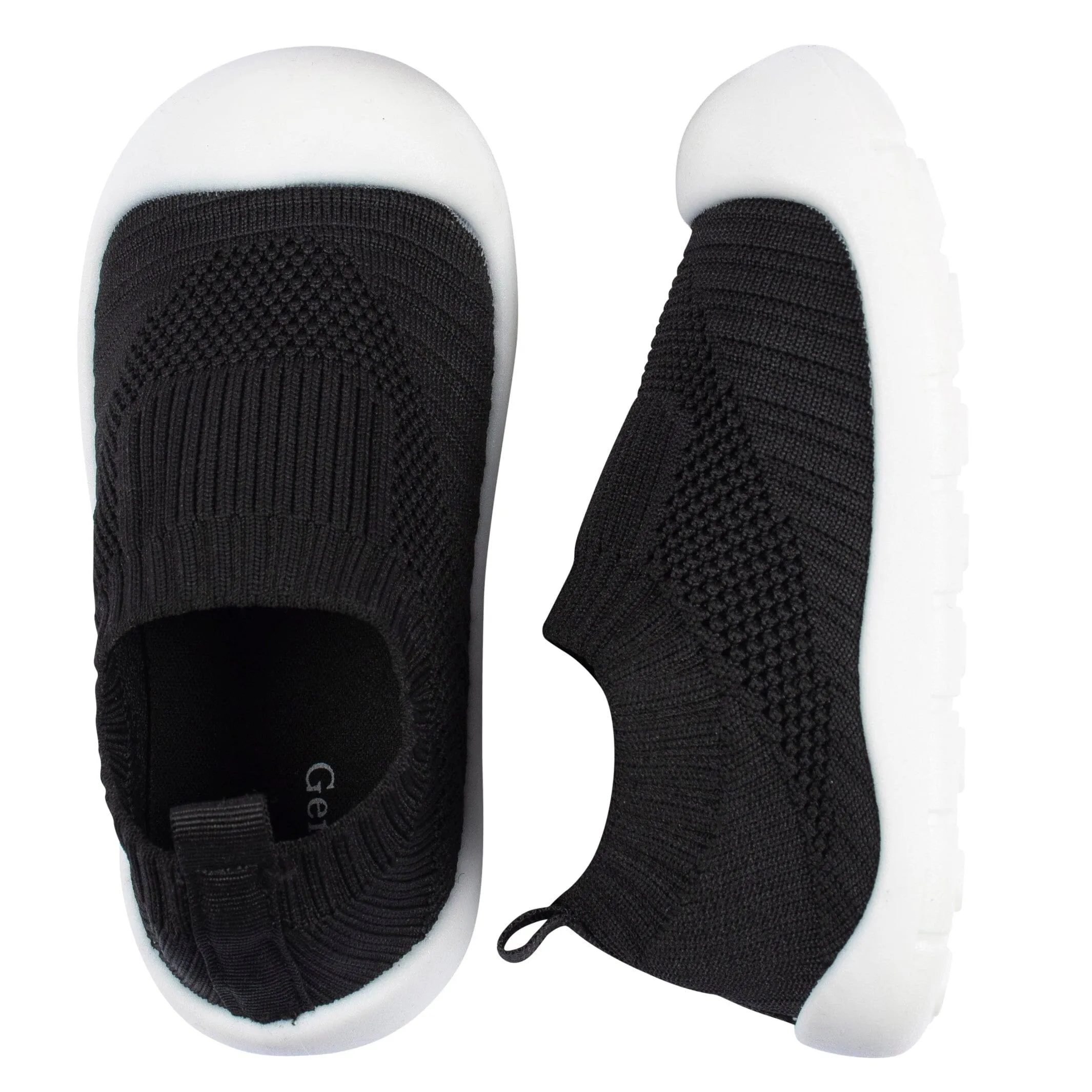 Toddler Neutral Black Stretchy Knit Slip-On Sneaker, US 11 Gerber Childrenswea