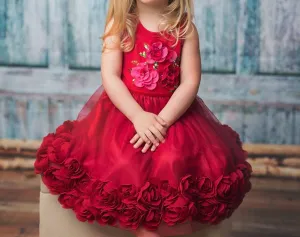 Toddler Ruby Sparkle Holiday Dress In Red