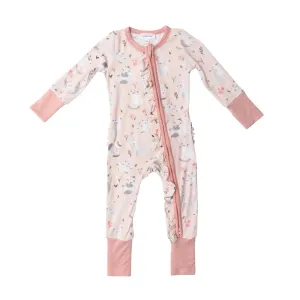 Two Way Ruffle Zipper Romper - Pretty Kittens | Angel Dear