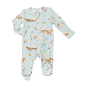 Two Way Zipper Footie - Covered Wagon | Angel Dear