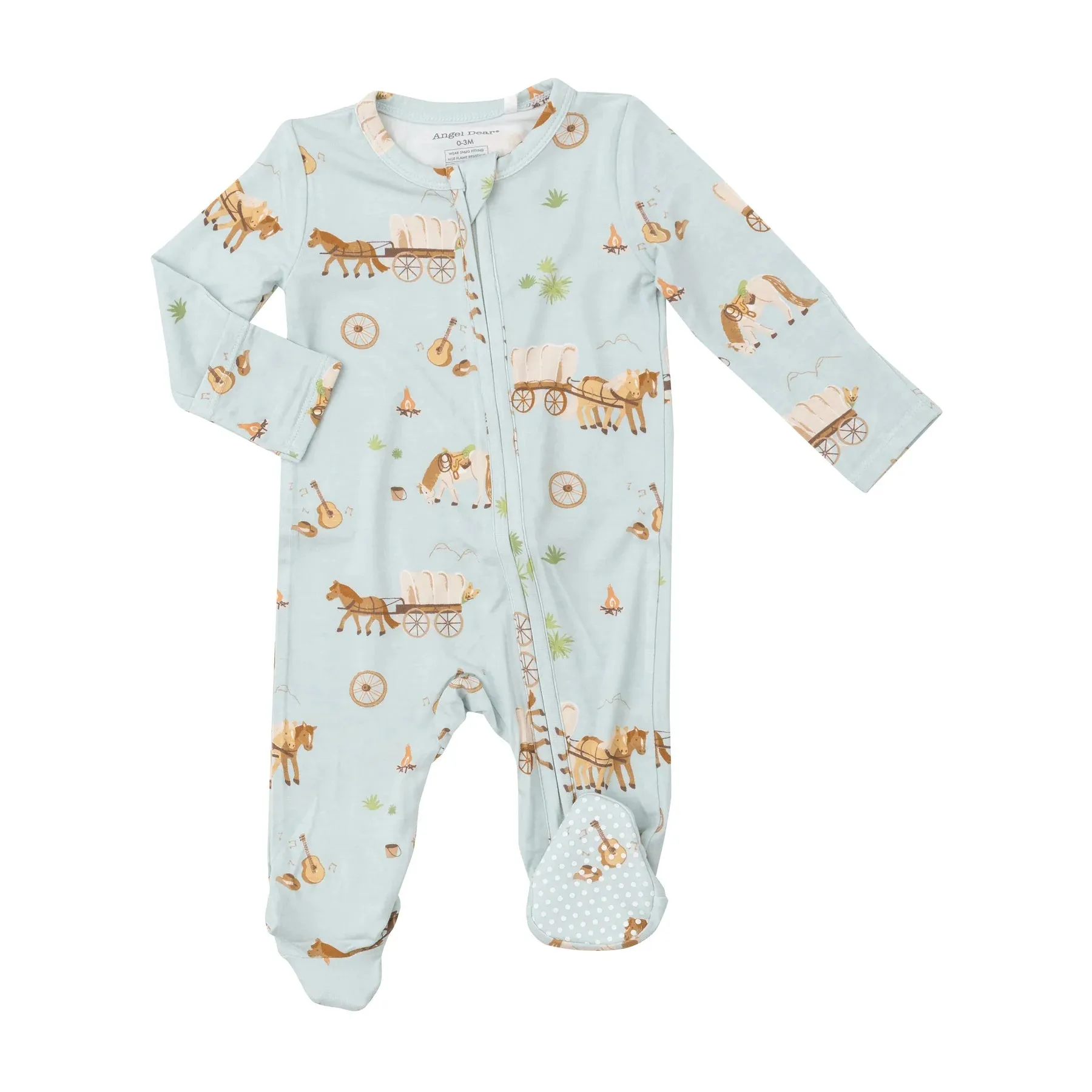 Two Way Zipper Footie - Covered Wagon | Angel Dear