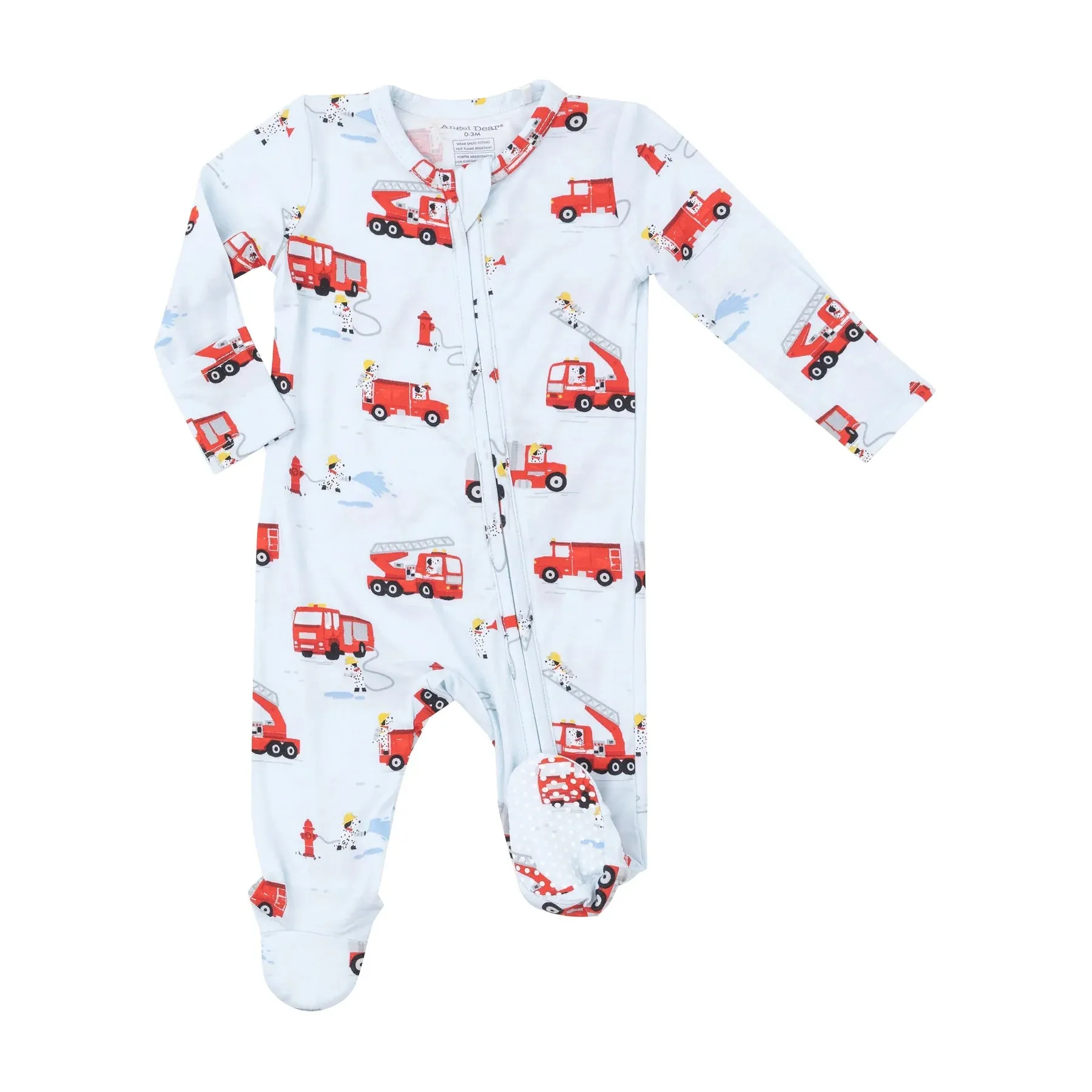 Two Way Zipper Footie - Firetruck Dalmations | Angel Dear