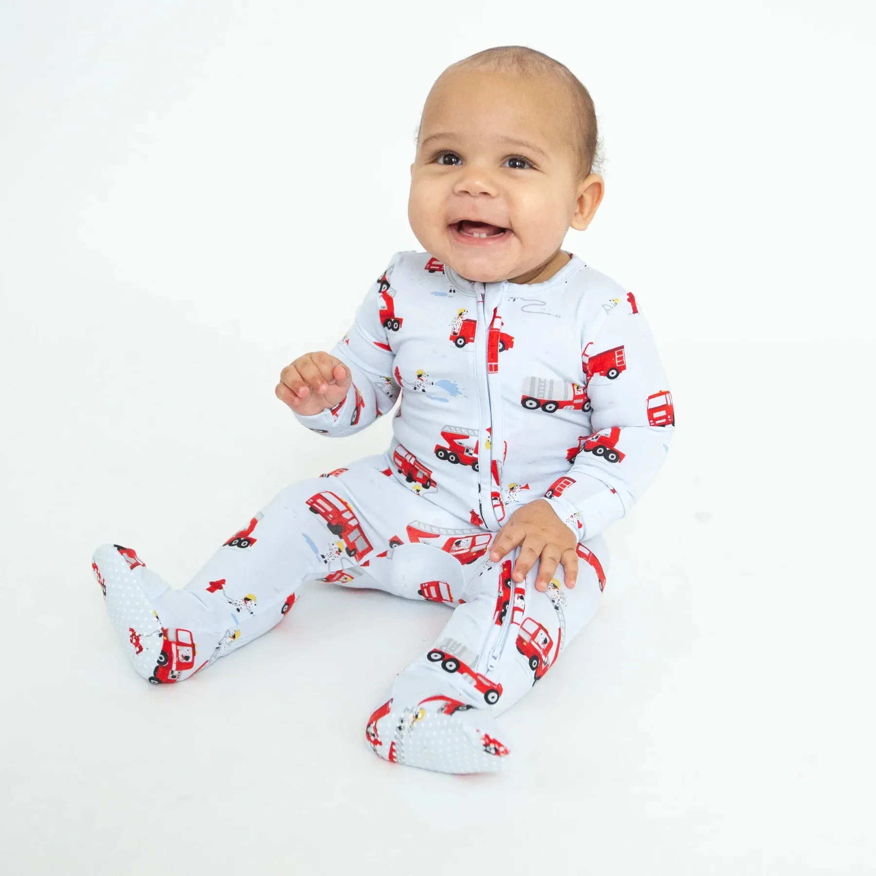 Two Way Zipper Footie - Firetruck Dalmations | Angel Dear