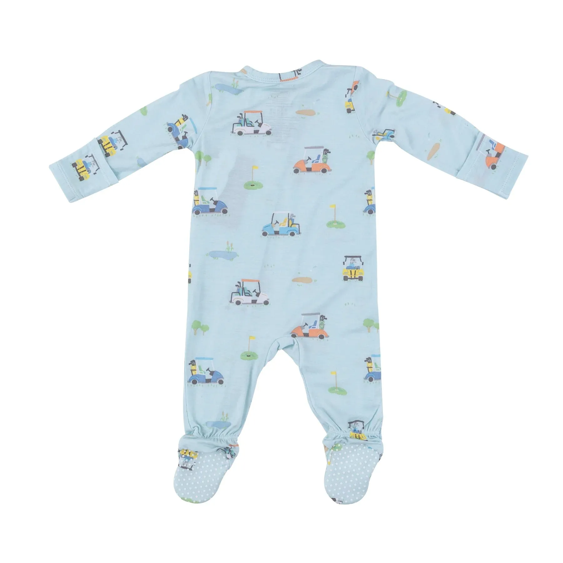 Two Way Zipper Footie - Golf Carts Blue | Angel Dear