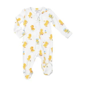 Two Way Zipper Footie - Vintage Ducklings | Angel Dear