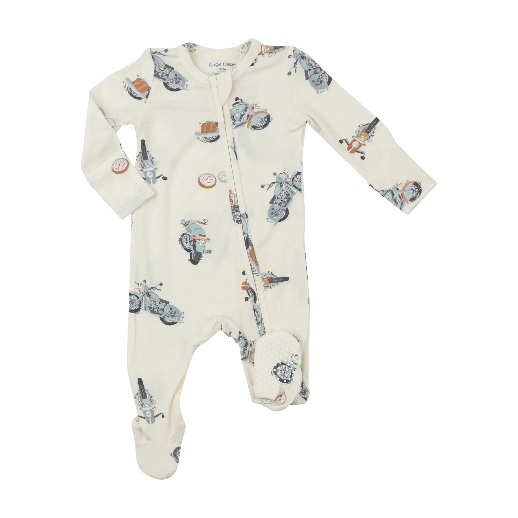 Two Way Zipper Footie - Vintage Motorcycles  | Angel Dear