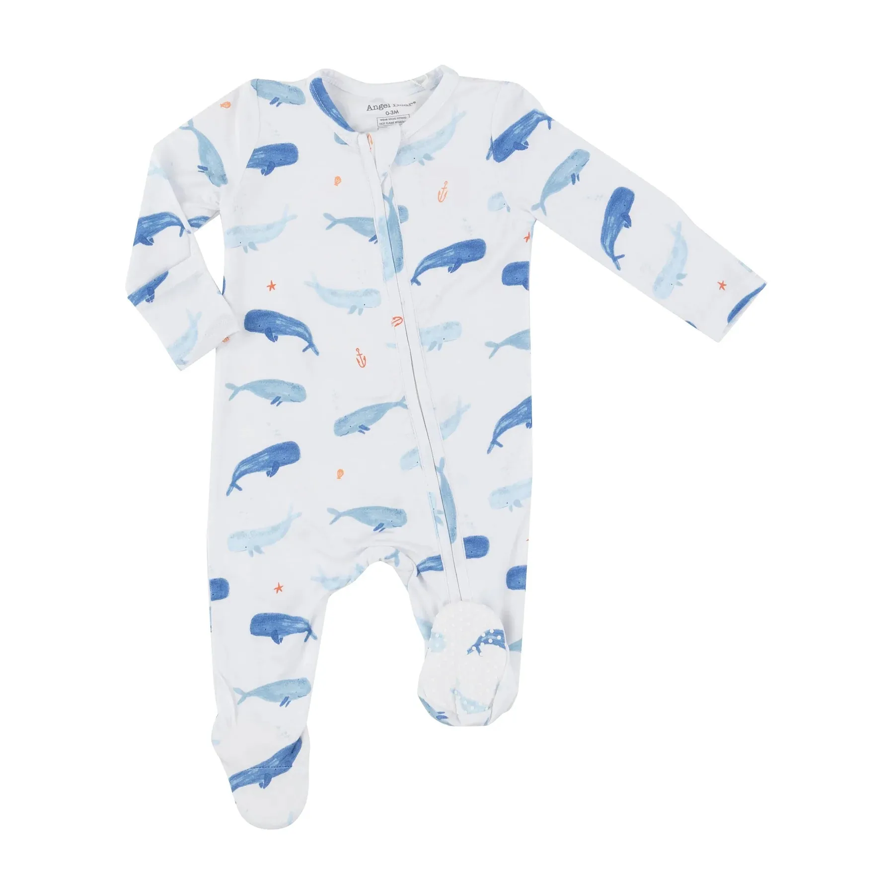 Two Way Zipper Footie - Whale Hello There | Angel Dear