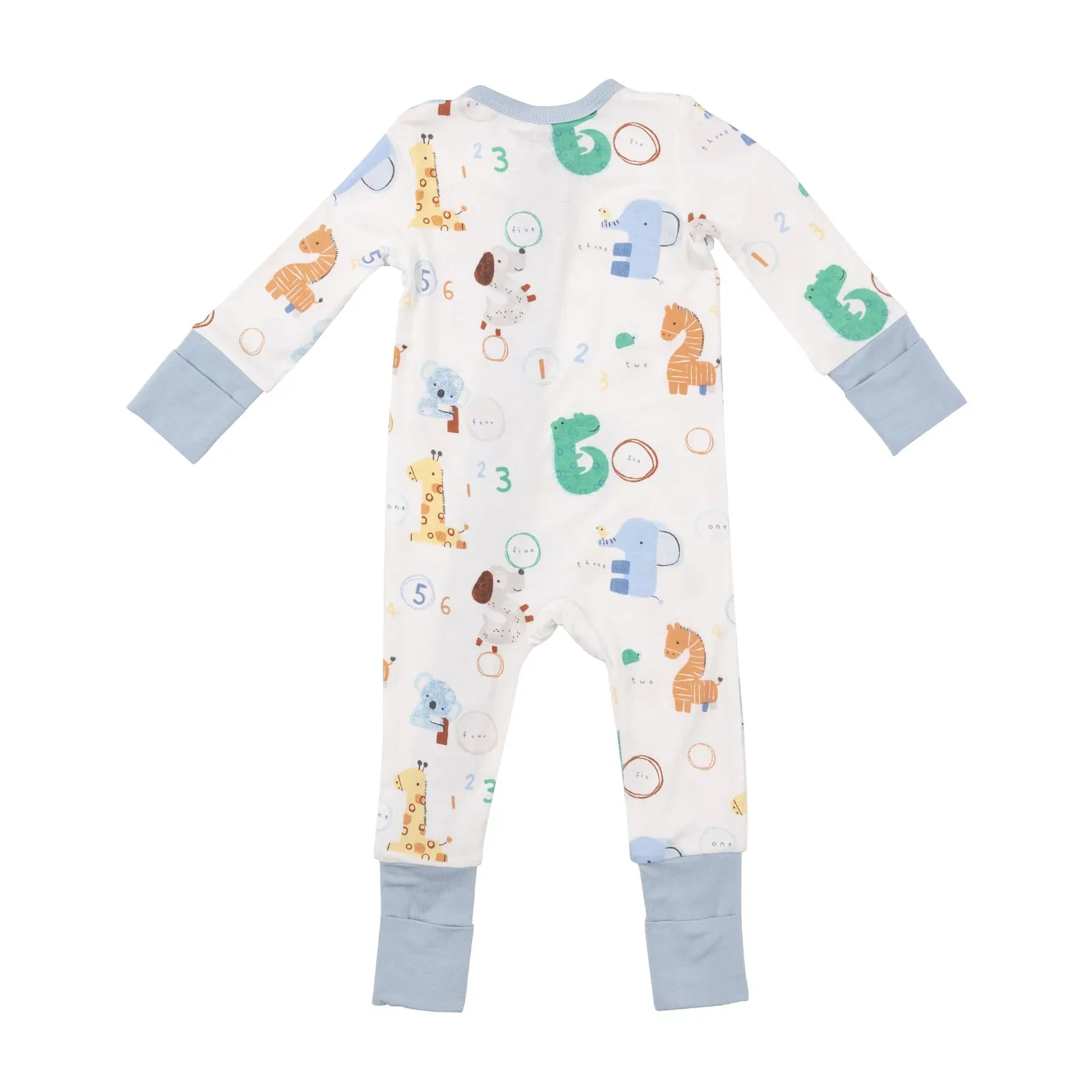 Two Way Zipper Romper - Animal Numbers | Angel Dear
