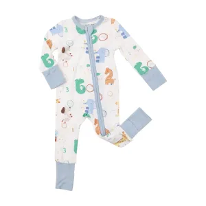 Two Way Zipper Romper - Animal Numbers | Angel Dear