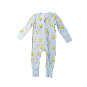 Two Way Zipper Romper - Avo Toast Blue | Angel Dear