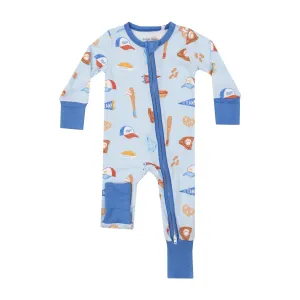 Two Way Zipper Romper - Baseball | Angel Dear
