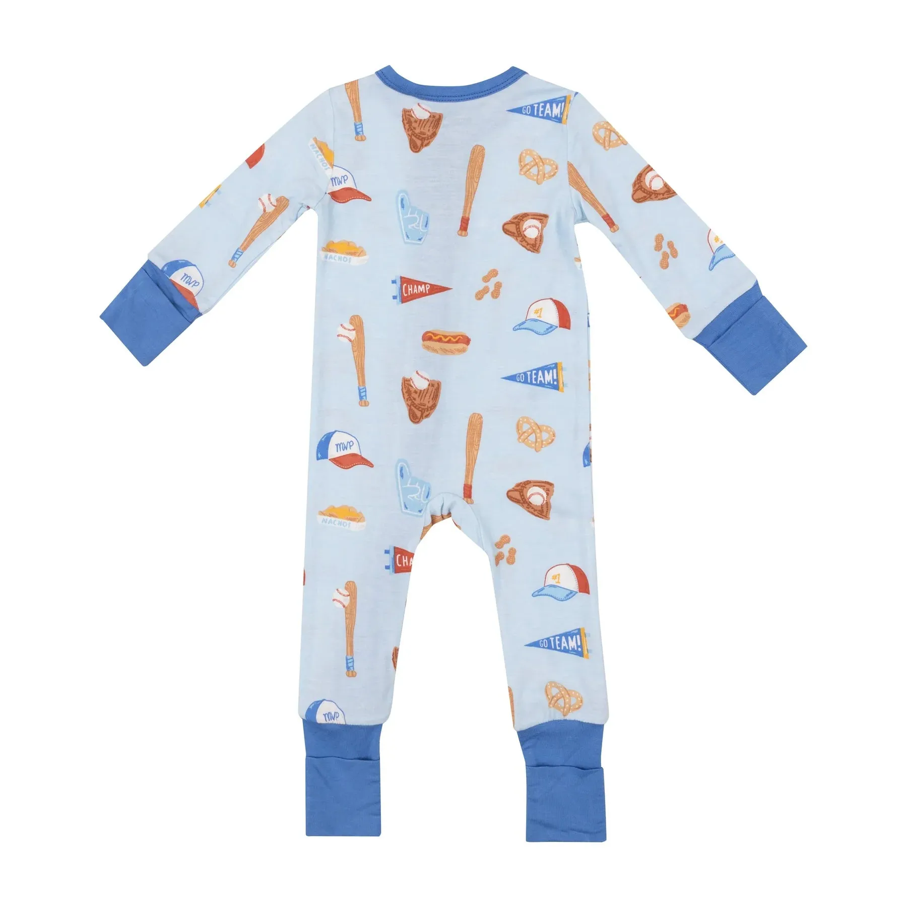 Two Way Zipper Romper - Baseball | Angel Dear