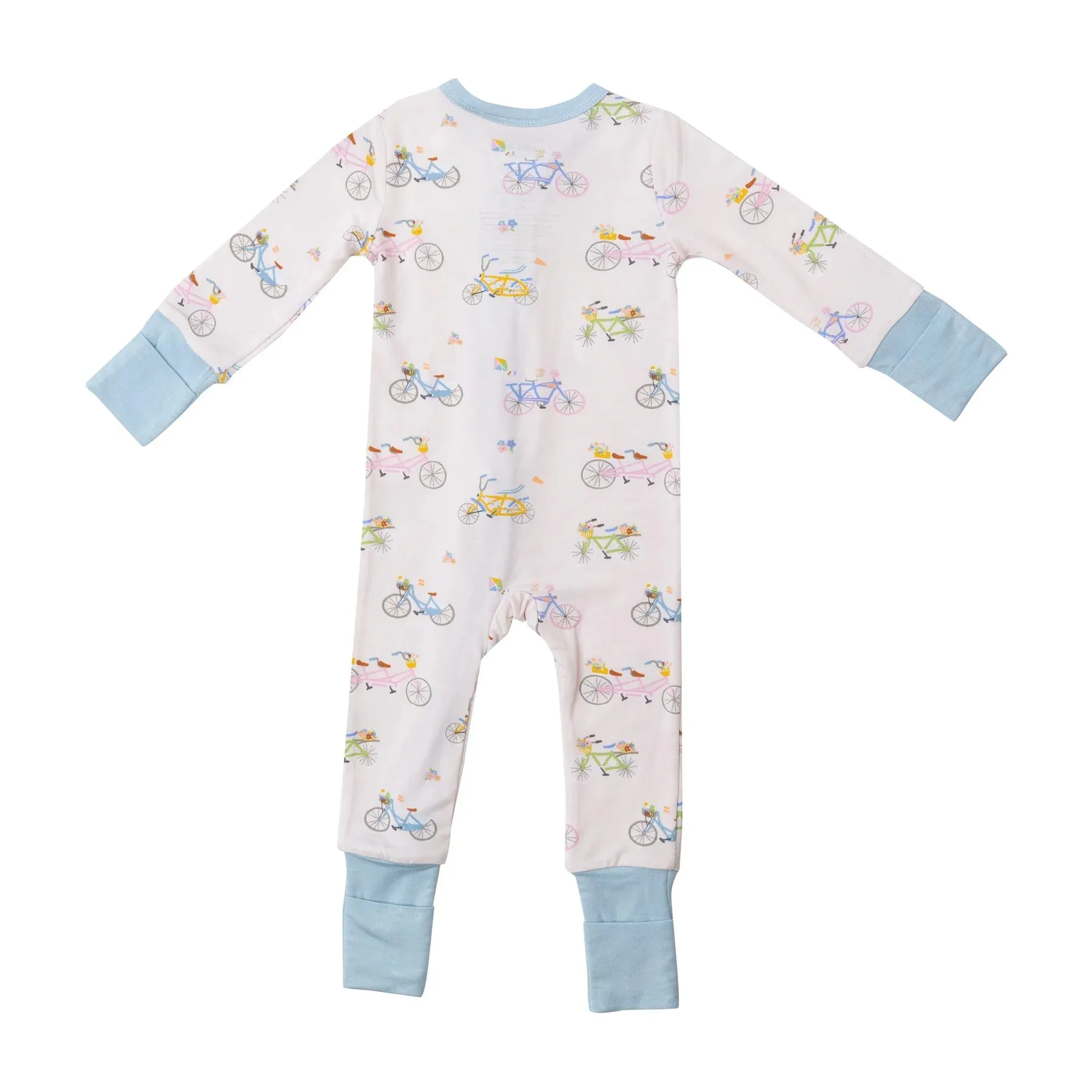 Two Way Zipper Romper - Bikes Pink | Angel Dear