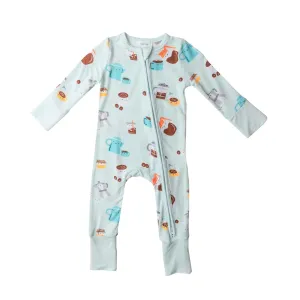 Two Way Zipper Romper - Coffee | Angel Dear