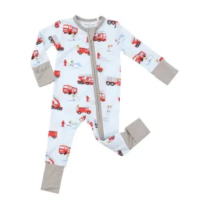 Two Way Zipper Romper - Firetruck Dalmatians | Angel Dear