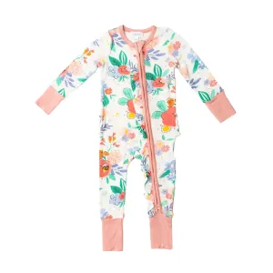 Two Way Zipper Romper - Floral Posy | Angel Dear