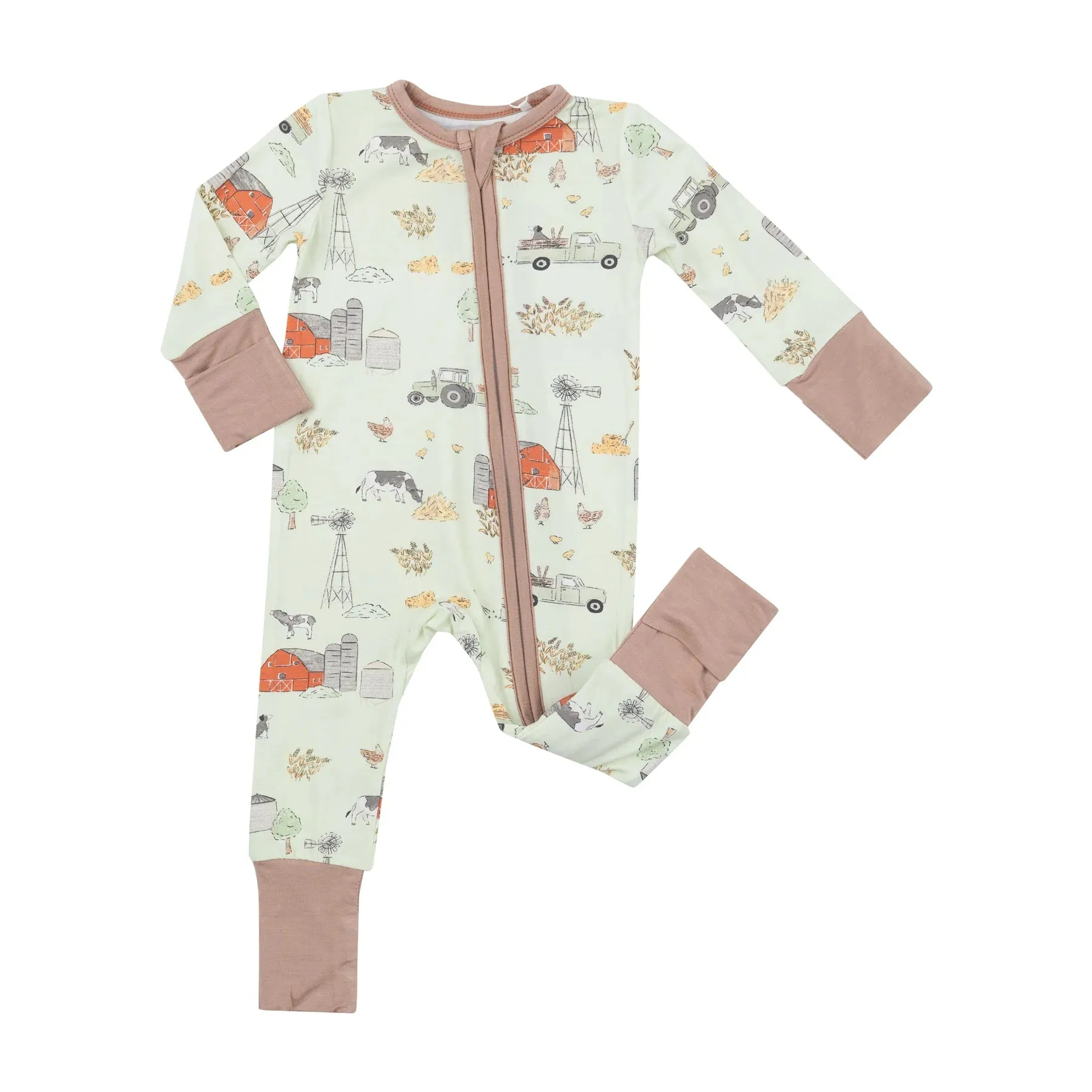 Two Way Zipper Romper - Hay Farmer | Angel Dear