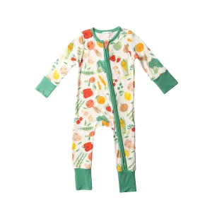 Two Way Zipper Romper - Veggie Life | Angel Dear
