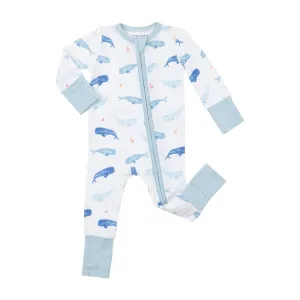 Two Way Zipper Romper - Whale Hello There | Angel Dear