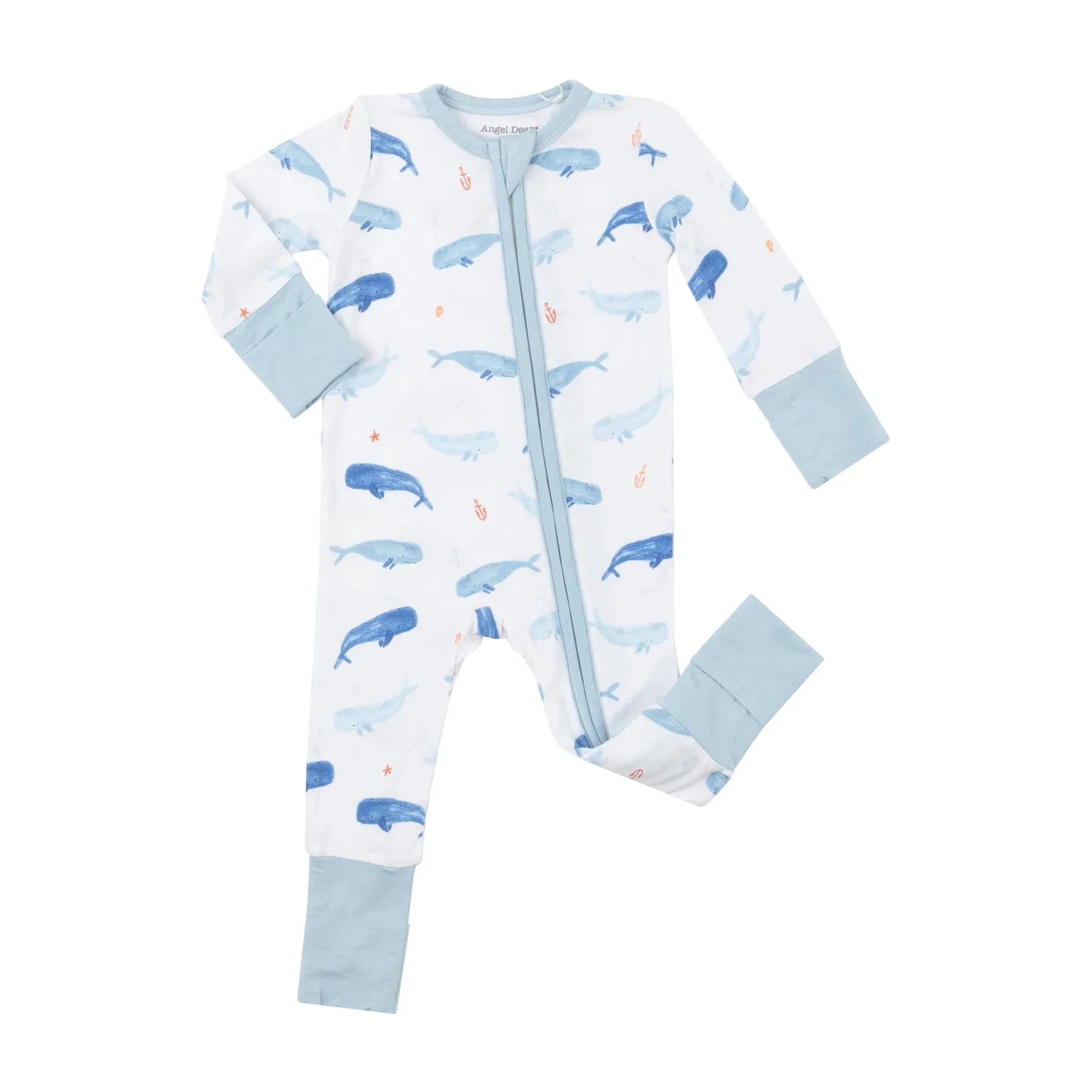 Two Way Zipper Romper - Whale Hello There | Angel Dear